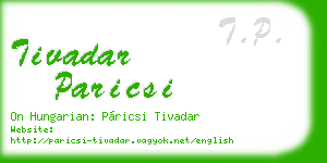tivadar paricsi business card