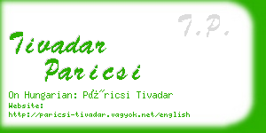 tivadar paricsi business card